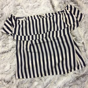 Navy & White Stripped ASOS Oasis Top